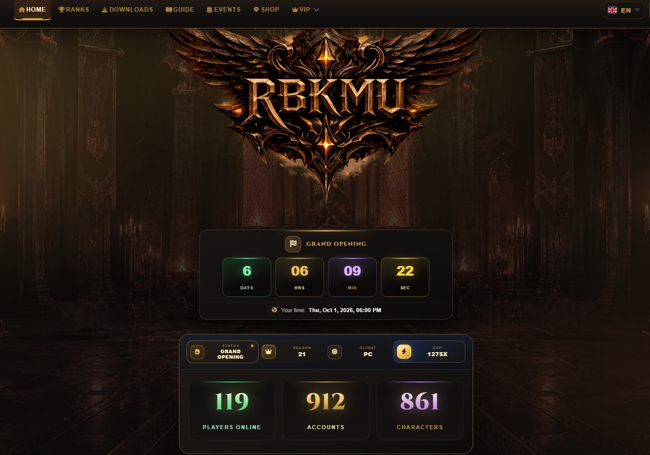 Website home page preview