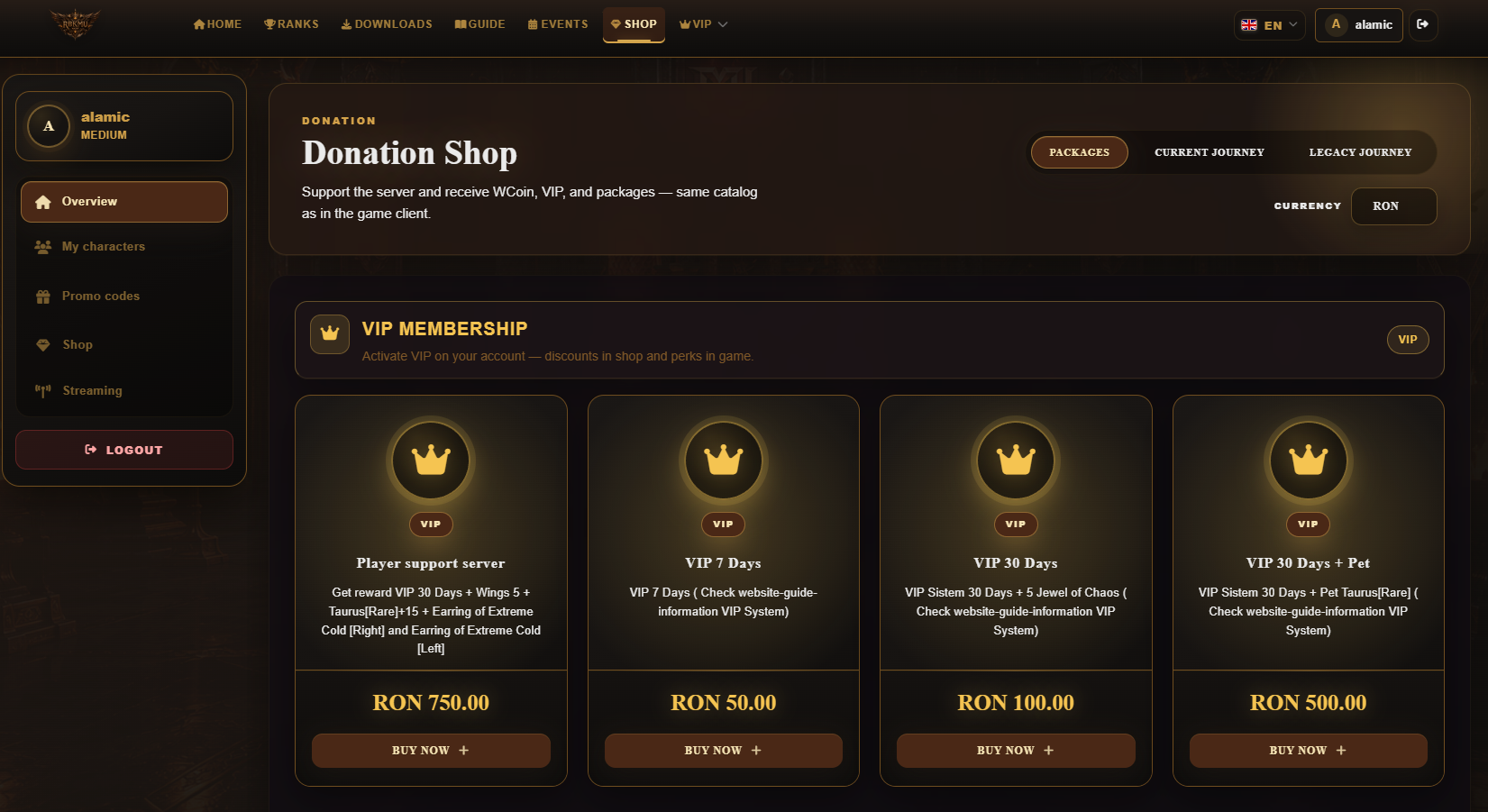 Donation shop preview